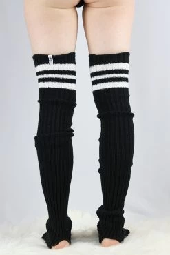 Football Extra Long Stirr-up Knit Legwarmers Black/White -Pole Dancing Clothing Store DF4BEB44 6584 456C 81BF 3CF6B0676873 1 105 c