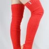 Extra Long Stirr-up Knit Legwarmers Coral