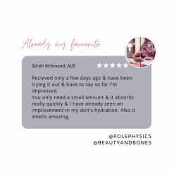 Pole Physics Arnica & Green Tea Body Lotion -Pole Dancing Clothing Store I used to regularly moisturize so when I started pole my skin had some grippiness. With less moisturizing my skin dried up and became much more slippery yikes This lotion has given