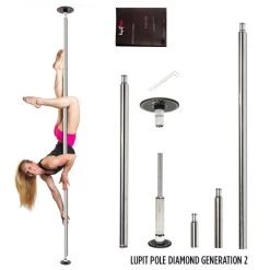 Lupit Pole Portable Diamond Home Pole Spin And Static -Pole Dancing Clothing Store LUPIT POLE DIAMOND G2 Stainless steel cover