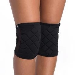 Dancer Knee Pads© BLACK With Pocket -Pole Dancing Clothing Store Poledancerka knee pads black front