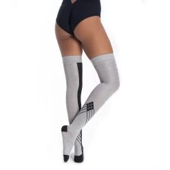 Thigh High Socks Grey Melange -Pole Dancing Clothing Store Socks tight high