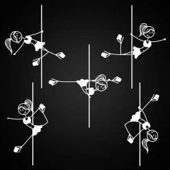 Pole Dance Sticker Set Of 5