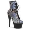 ADORE-1020SP Silver Holo Snake Print/Black Matte -Pole Dancing Clothing Store adore 1020sp shgspb