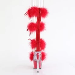 ADORE-728F Clear-Red Fur/M -Pole Dancing Clothing Store adore 728f c rfur m09