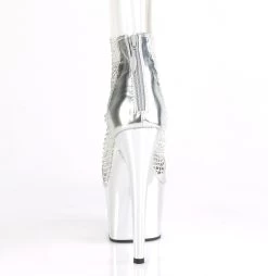 ADORE-765RM Silver Metallic Pu-RS Mesh/Silver Chrome -Pole Dancing Clothing Store adore 765rm smpu ms sch09