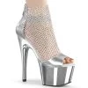 ADORE-765RM Silver Metallic Pu-RS Mesh/Silver Chrome 1 ADORE-765RM Silver Metallic Pu-RS Mesh/Silver Chrome -Pole Dancing Clothing Store adore 765rm smpumssch