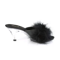 BELLE-301F Black Pu-Fur/Clear -Pole Dancing Clothing Store belle 301f bpu13