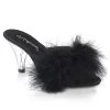 BELLE-301F Black Pu-Fur/Clear -Pole Dancing Clothing Store belle 301f bsat