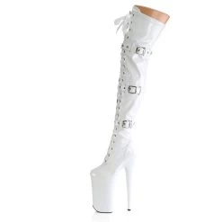 BEYOND-3028 White Stretch Patent/White -Pole Dancing Clothing Store beyond 3028 w m05