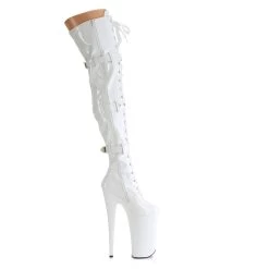 BEYOND-3028 White Stretch Patent/White -Pole Dancing Clothing Store beyond 3028 w m13