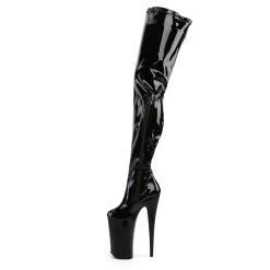 BEYOND-4000 Black Stretch Patent/Black -Pole Dancing Clothing Store beyond 4000 b m05