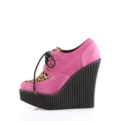 CREEPER-304 Hot Pink Suede-Leopard Print -Pole Dancing Clothing Store creeper 304 hpvs lppy05