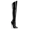 DAGGER-3060 Black Stretch Patent -Pole Dancing Clothing Store dagger 3060 blk