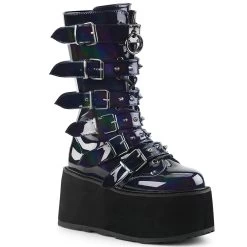 DAMNED-225 Black Hologram Vegan Leather
