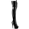DELIGHT-3023 Black Stretch Patent/Black -Pole Dancing Clothing Store delight 3023 b