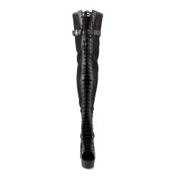 DELIGHT-3025ML Black Faux Leather-Mesh-Lace/Black Matte -Pole Dancing Clothing Store delight 3025ml bpu m01