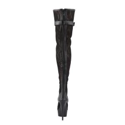 DELIGHT-3025ML Black Faux Leather-Mesh-Lace/Black Matte -Pole Dancing Clothing Store delight 3025ml bpu m09