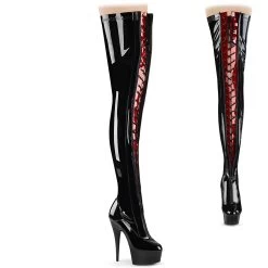 DELIGHT-3027 Black-Red Stretch. Patent/Black