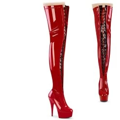 DELIGHT-3027 Red-Black Stretch. Patent/Red
