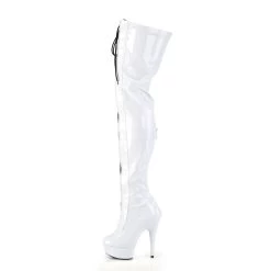 DELIGHT-3027 White-Black Stretch. Patent/White -Pole Dancing Clothing Store delight 3027 w b w05