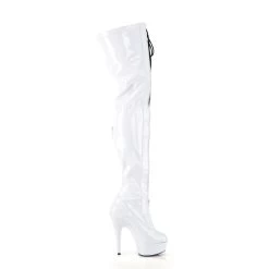 DELIGHT-3027 White-Black Stretch. Patent/White -Pole Dancing Clothing Store delight 3027 w b w13