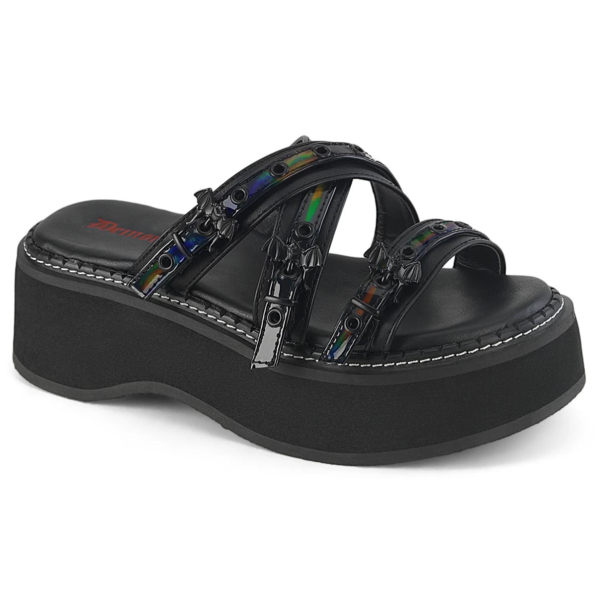 EMILY-07 Black Vegan Leather-Holo Patent 3 EMILY-07 Black Vegan Leather-Holo Patent