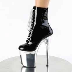 FLAMINGO-1020 Black Patent/Silver Chrome -Pole Dancing Clothing Store flamingo 1020 b sch05