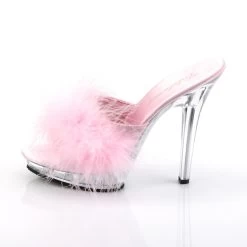LIP-101-8 Baby Pink Satin-Fur/Clear -Pole Dancing Clothing Store lip 101 8 bp c05