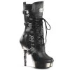MUERTO-1026 Black Vegan Leather/Pewter -Pole Dancing Clothing Store muerto 1026 bpu