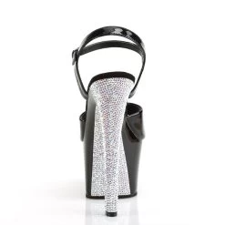 SKY-309CHRS Black/Black-Silver AB Rhinestone -Pole Dancing Clothing Store sky 309chrs b b srs09