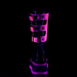 SLACKER-156 Black Patent-UV Neon Pink -Pole Dancing Clothing Store slacker 156 b uvpnk09