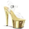 STARDUST-708 Clear/Gold Chrome -Pole Dancing Clothing Store stardust 708 cgch