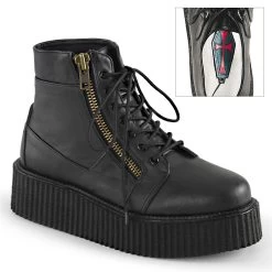 V-CREEPER-571 Black Vegan Leather
