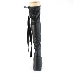 WAVE-315 Black Stretch Vegan Leather -Pole Dancing Clothing Store wave 315 bvl09